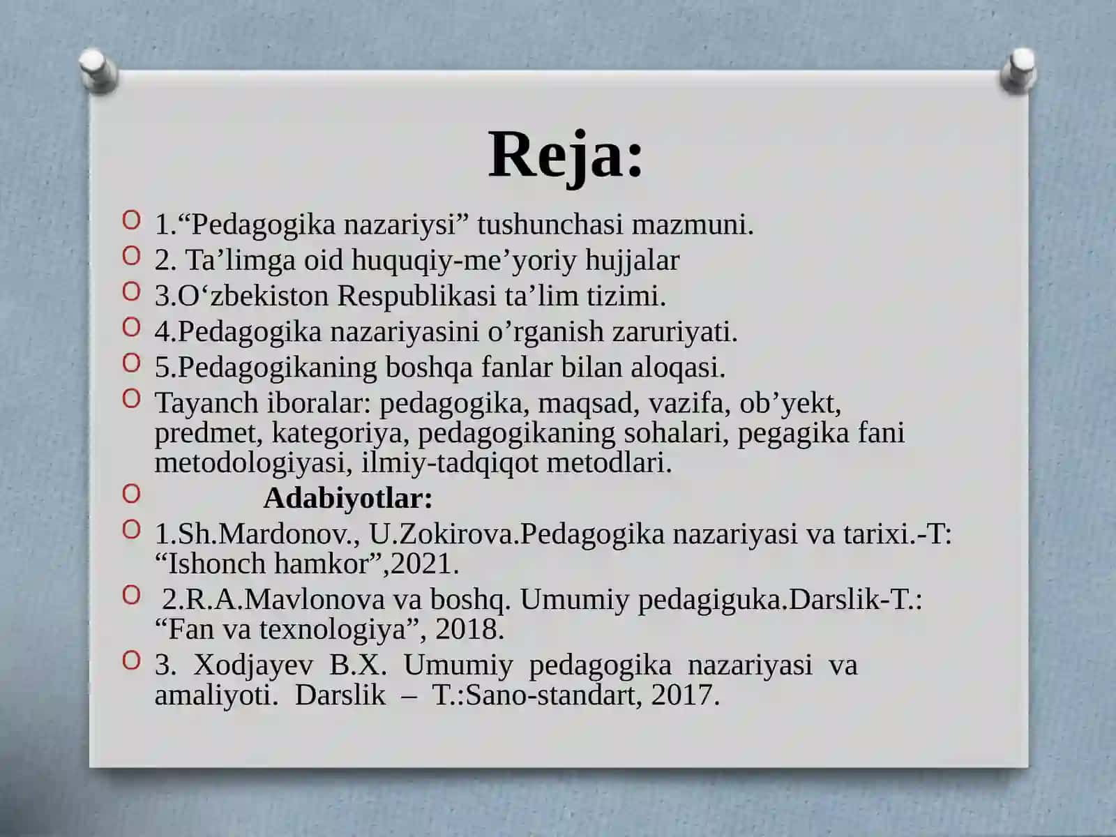 “PEDAGOGIKA” FANINING MAQSAD VA VAZIFALARI 2
