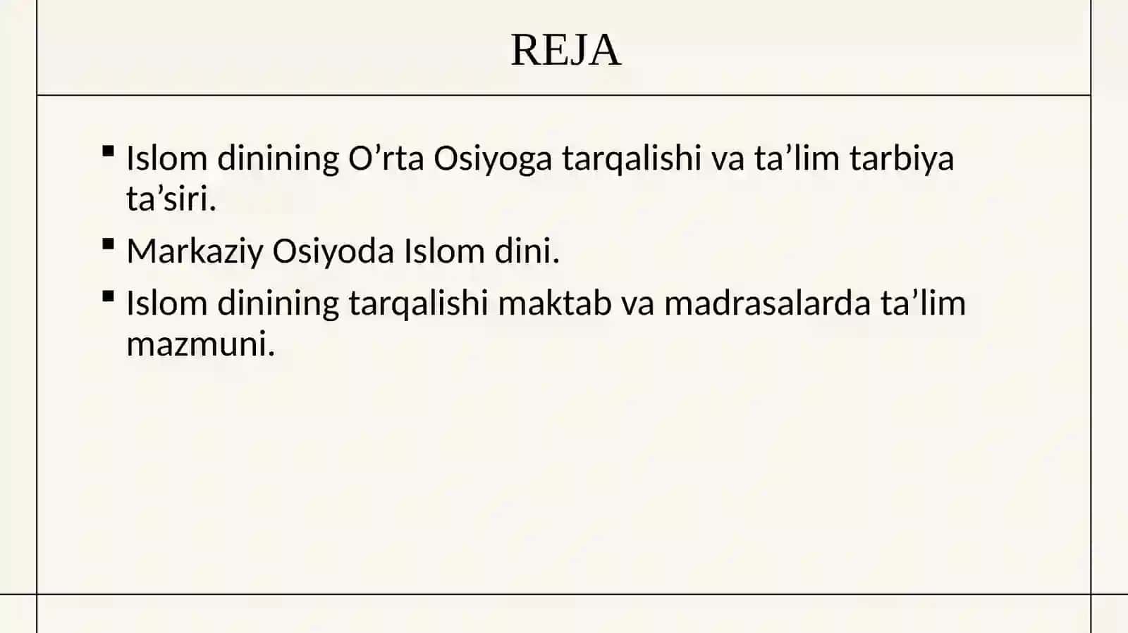 Islom dinining O’rta Osiyoga tarqalishi 2