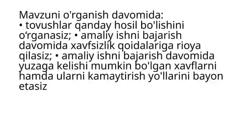 Tovushning hosil bo'lishi 2