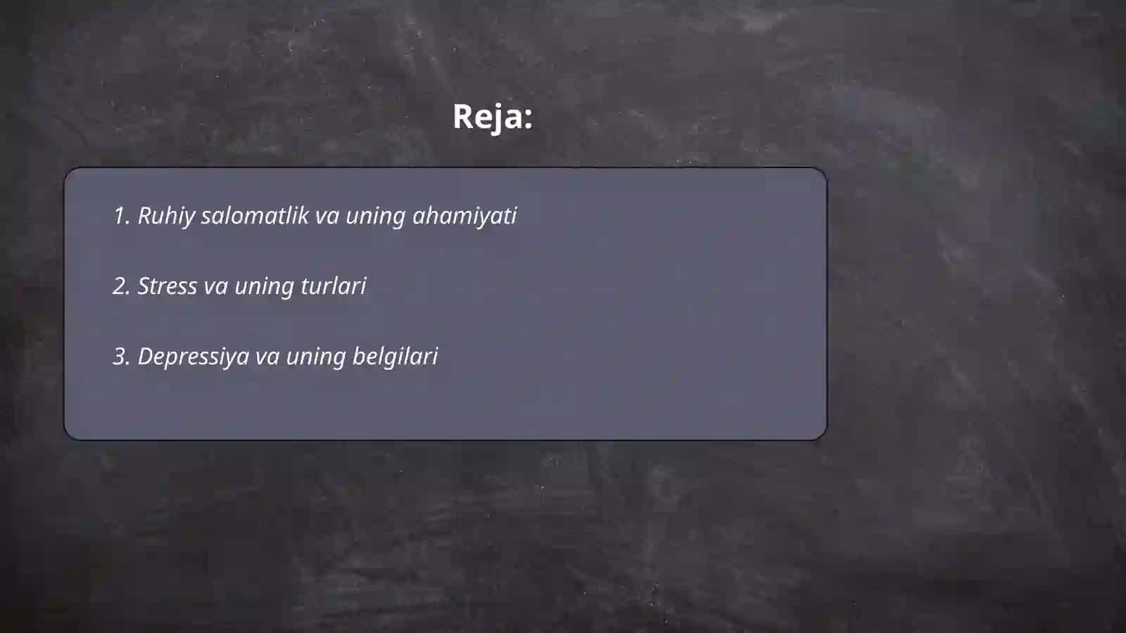 Ruhiy kasaliklar va strees 2