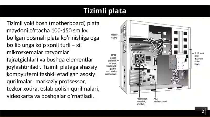 Tizimli plata (Motherboard) 2