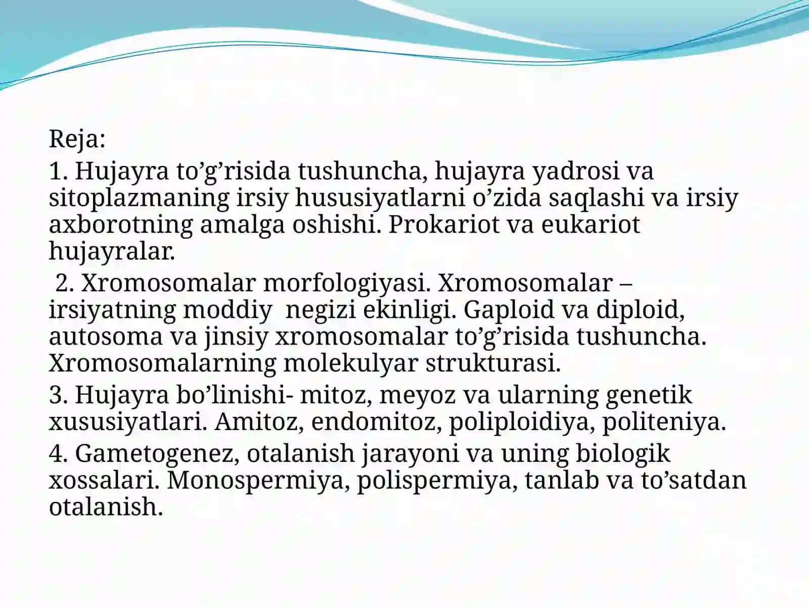 Irsiyatning sitologik asoslari 2