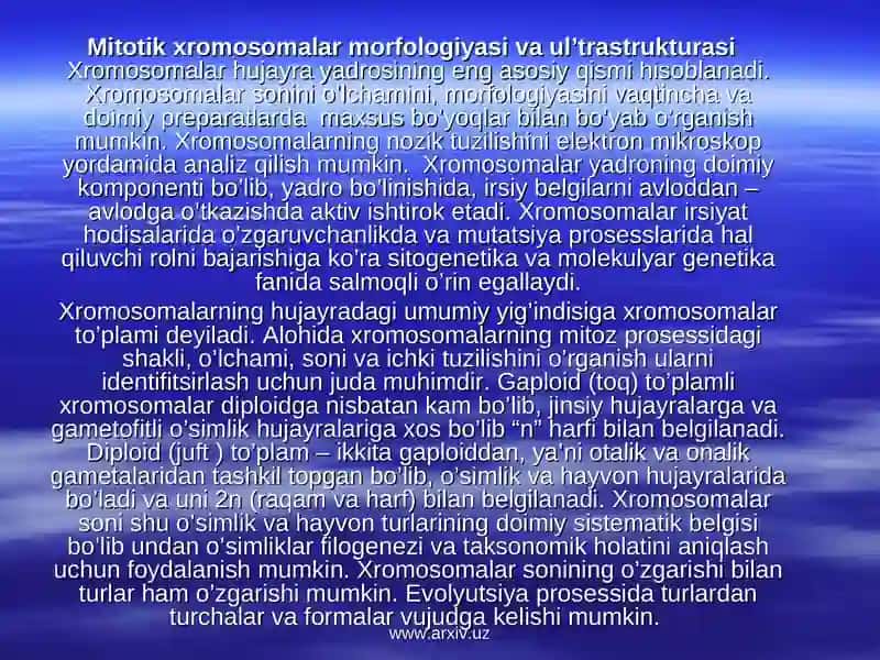 Xromosoma va uning tuzilishi 2