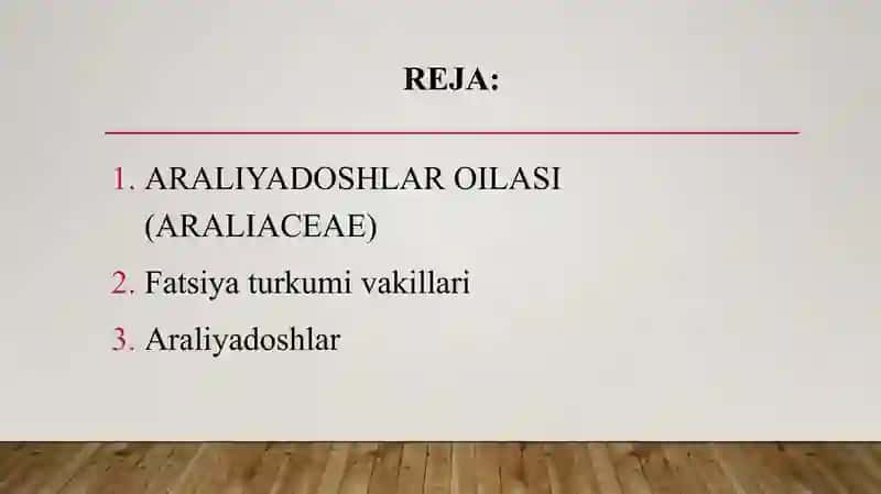 Otquloqdoshlar, araliyadoshlar  va valerianadoshlar oilasi tavsifi, asosiy vakillari va tibbiyotdagi ahamiyati. 2