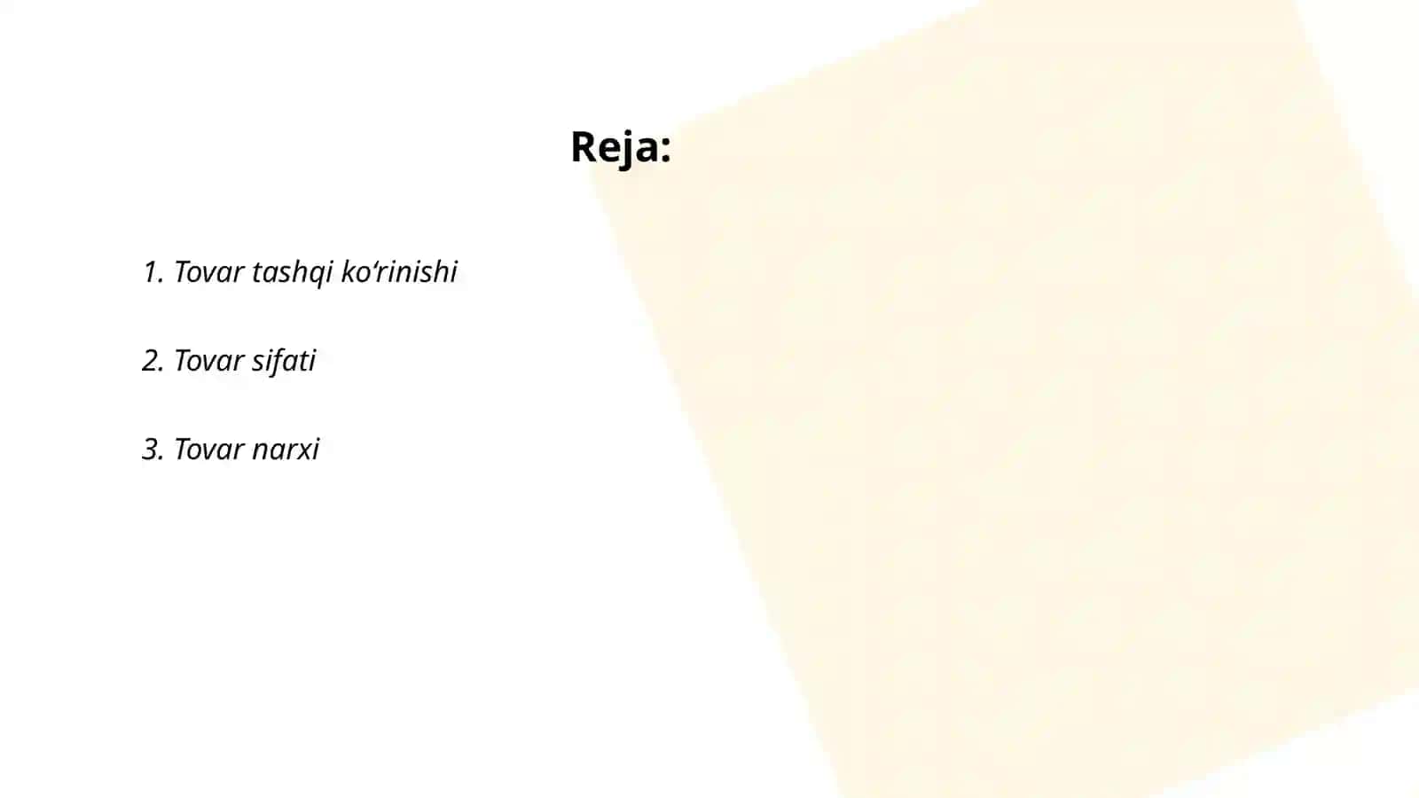 Tovar va uning xususiyatlari 2