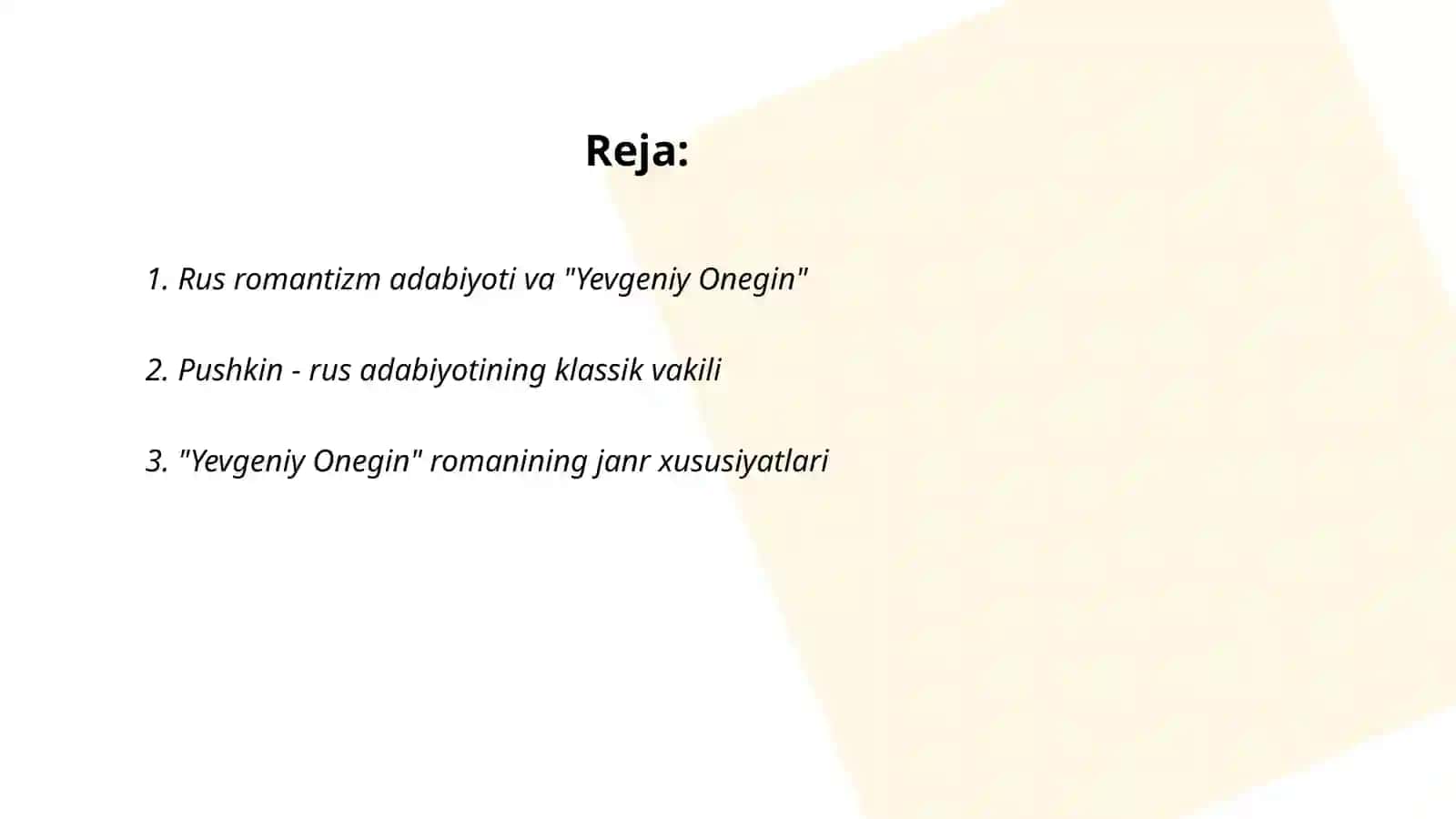 Pushkinning "Yevginiy Onigin"shepriy romani tahlili 2