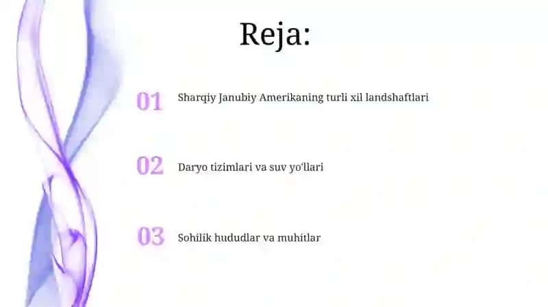 Janubiy Amerika materigining Sharq TGRga tavsif 2
