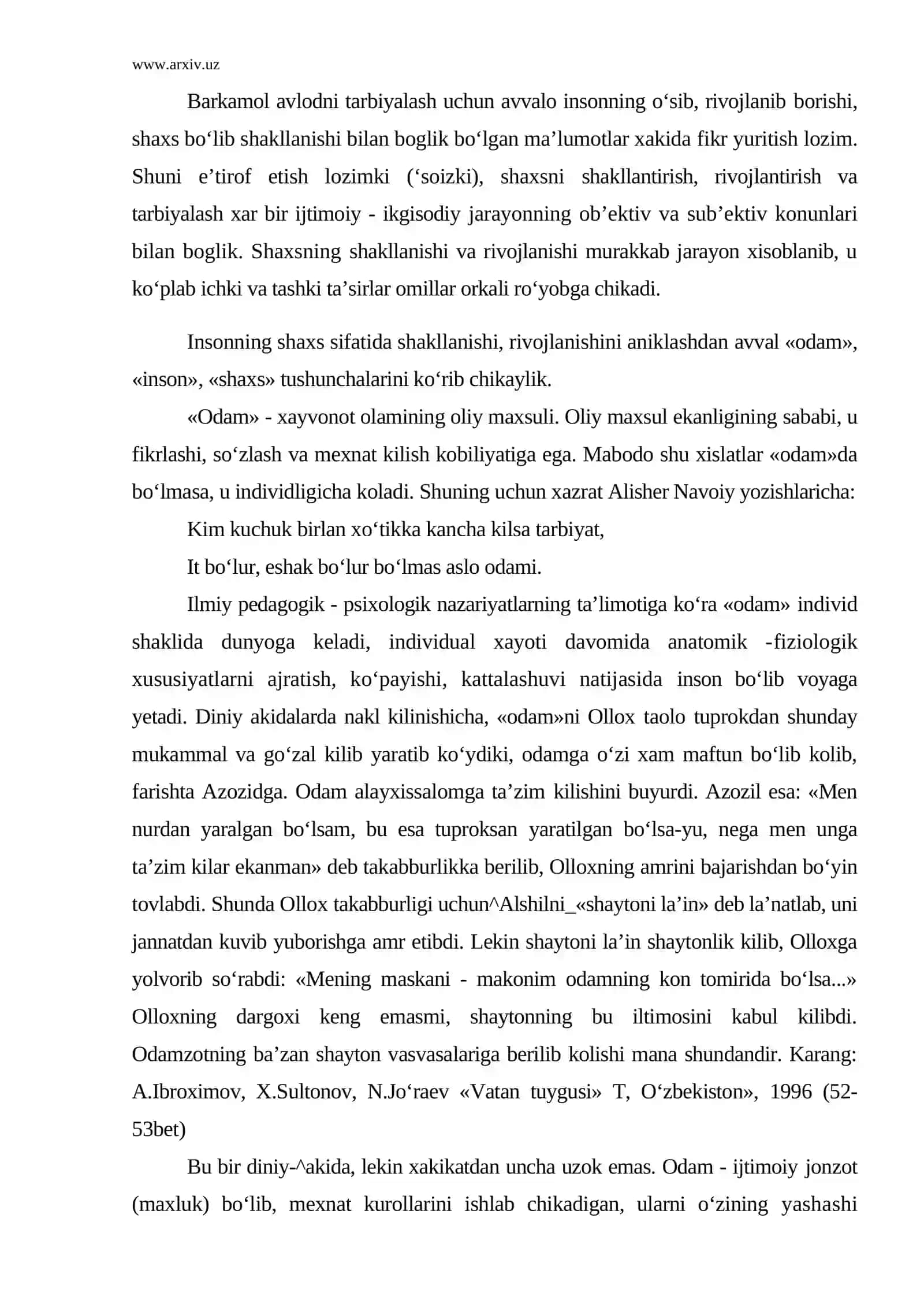 Shaxsning shakllanishi, rivojlanishi va tarbiya 2