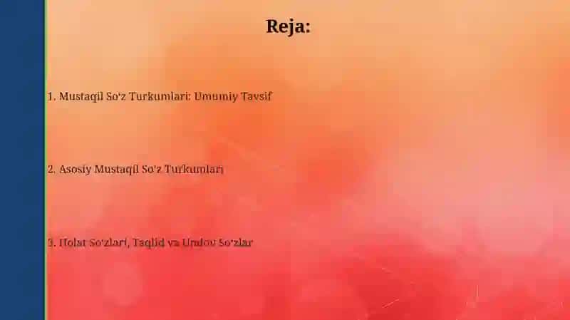 Oʻzbek tilida mustaqil soʻz turkumlari 2