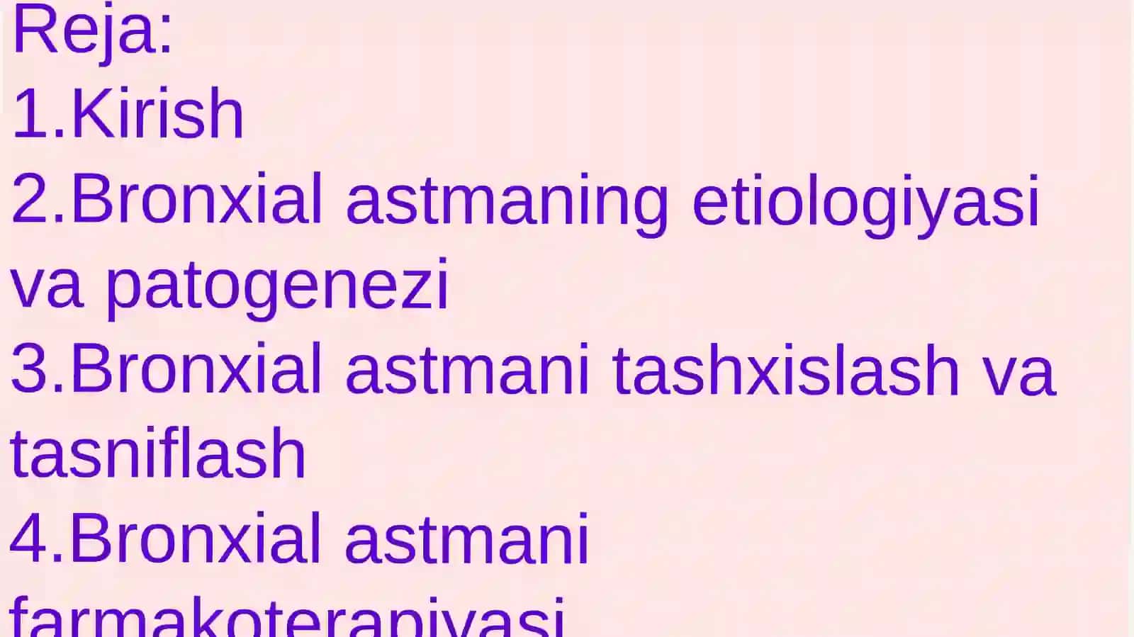 Bronxial astmaning farmakoterapiyasi 2