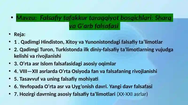 Falsafa Fano’qituvchisi 2