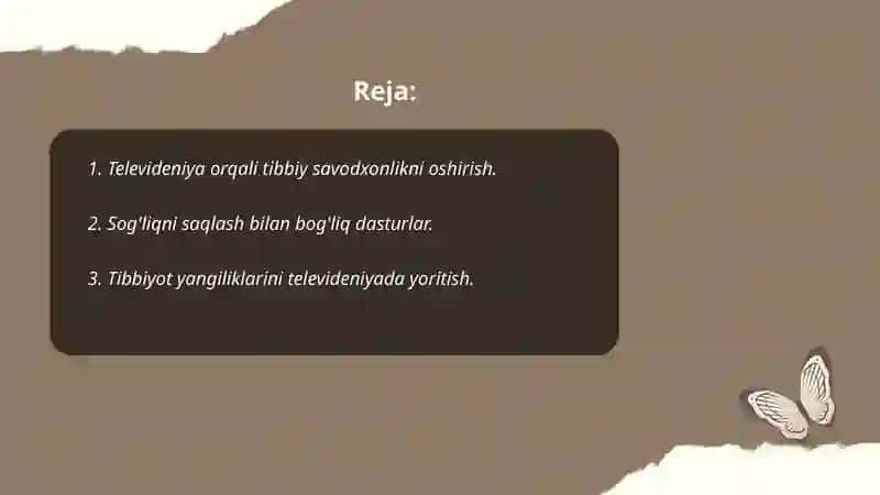 Televideniyaning tibbiy savodxonlik bo'yicha roli 2