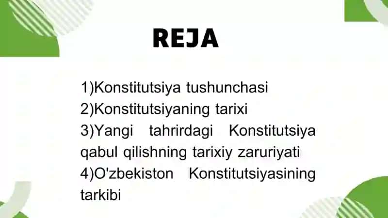 Konstitutsiya haqida taqdimot 2