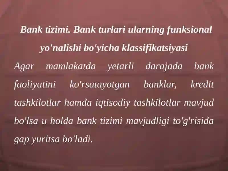 Bank Tizimi 2