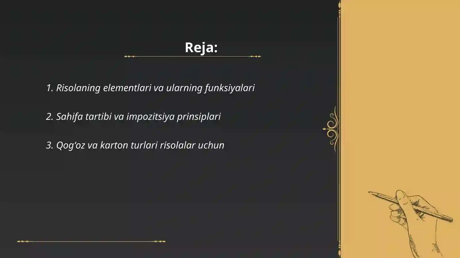 Risolaning elementlarini yigʻish.Kompliktovka turlari 2