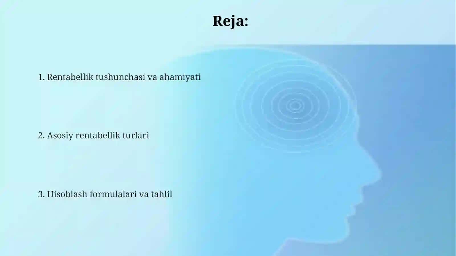 Rentabellik koʻrsatgichlari 2