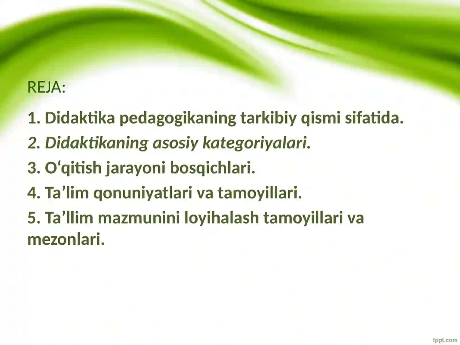 Didaktika - pedagogik ta‘lim nazariyasi 2