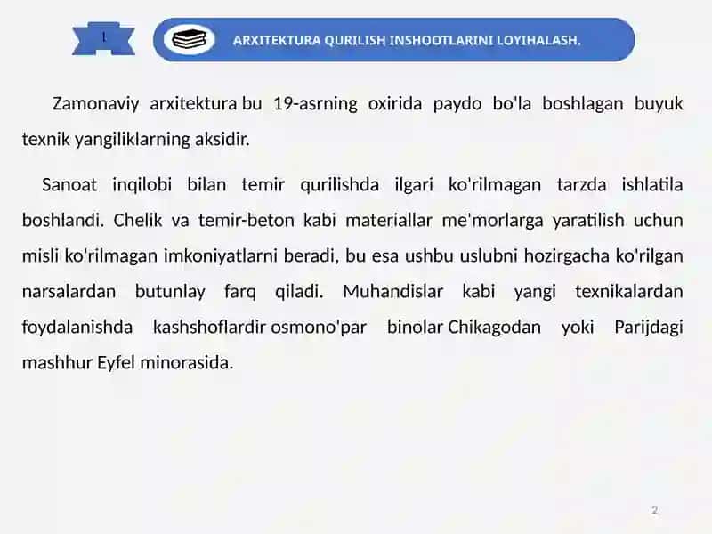 Arxitektura asoslari- inson o'lchovlari 2