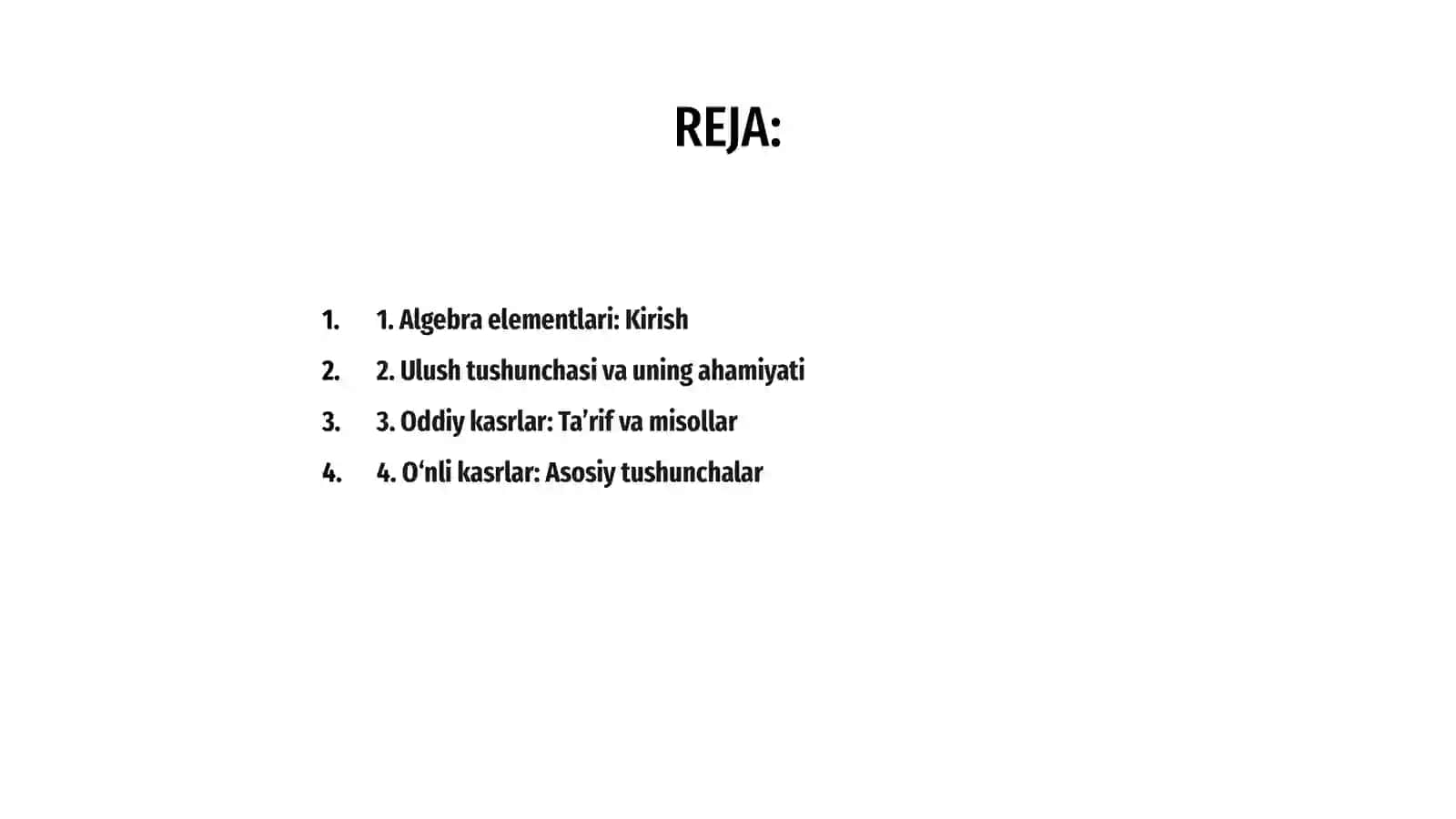 Algebra element oʻrgatish metodikasi 2