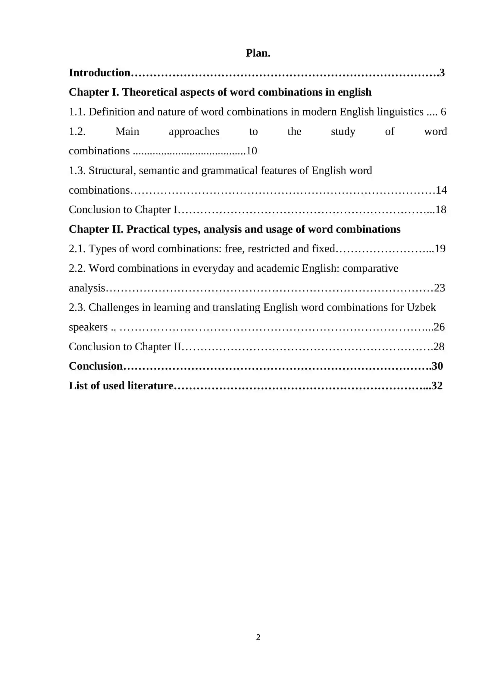 Word combinations in english 2