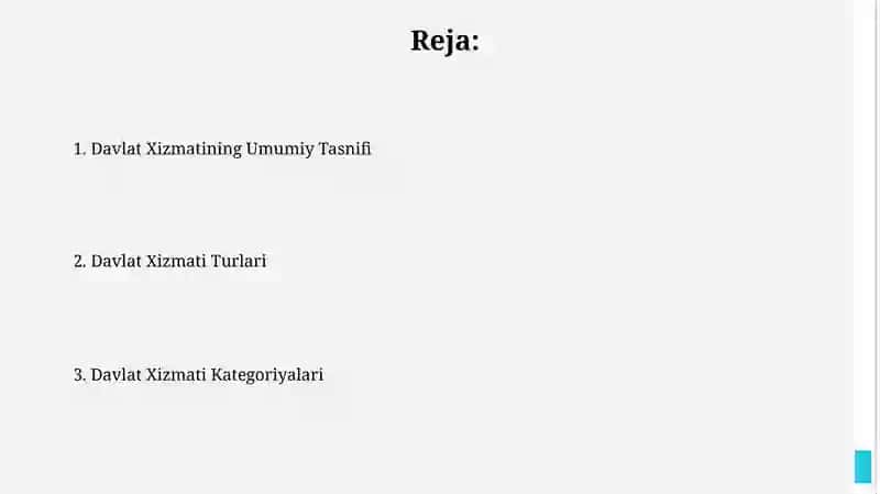 Davlat хizmati turlari 2