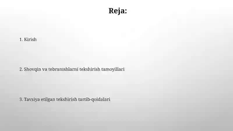 Ish Joylarida ShoʻVqin Va Tebranishni Tekshirish 2