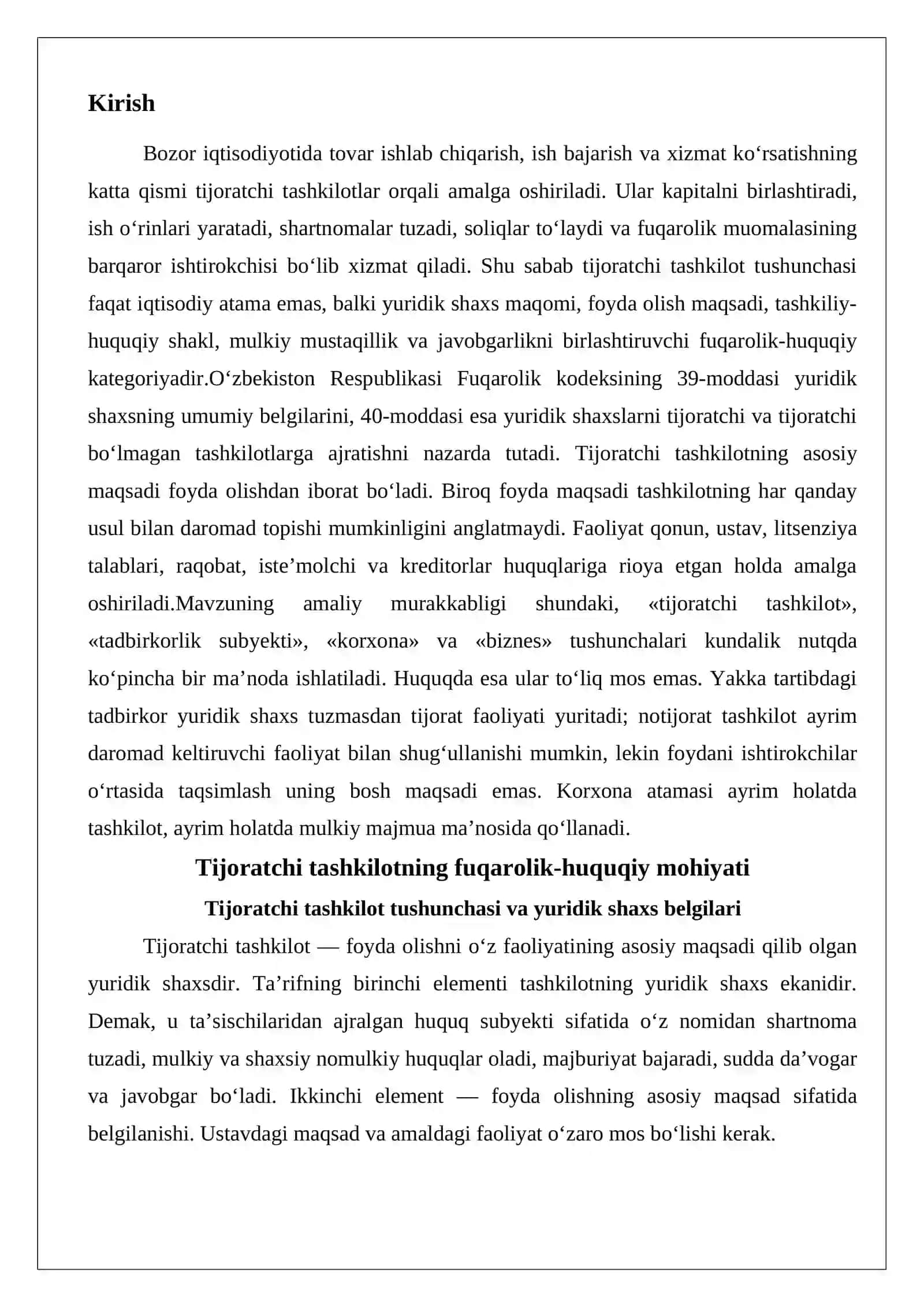 Tijoratchi tashkilotlar tushunchasi 2