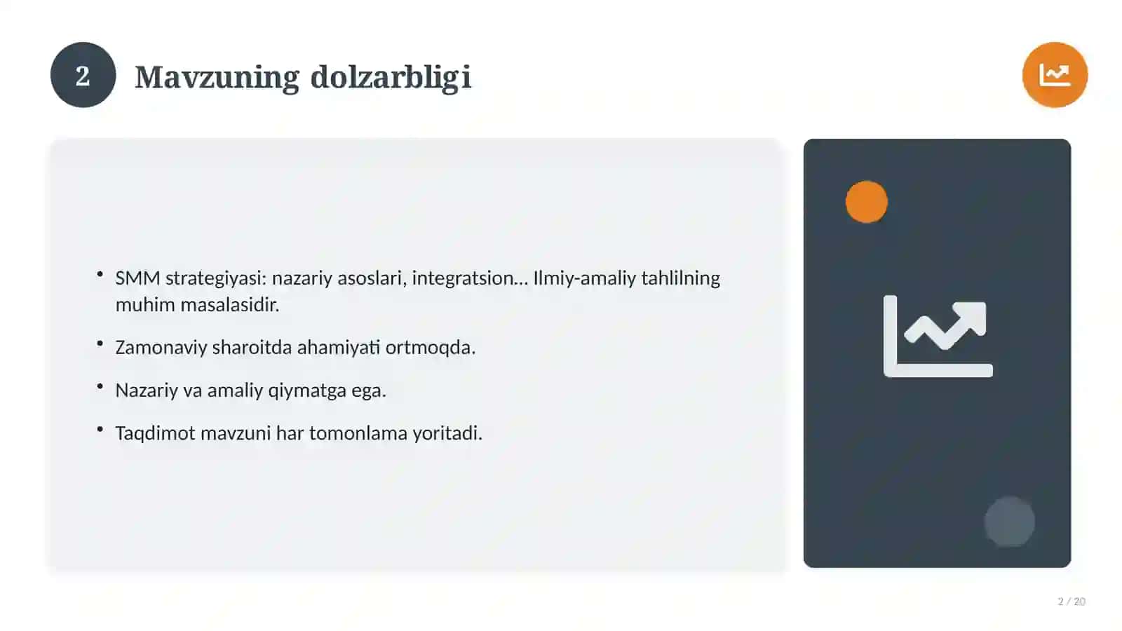 SMM strategiyasi: nazariy asoslari, integratsion yondashuvda (Amaliyot hisoboti) 2