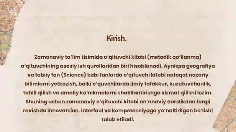 Zamonaviy o‘qituvchi kitobi: Geografiya va tabiiy fan 2