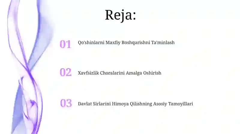 Davlat sirlarini saqlash asoslari va qo’shinlarni yashirin boshqarishni ta’minlash 2