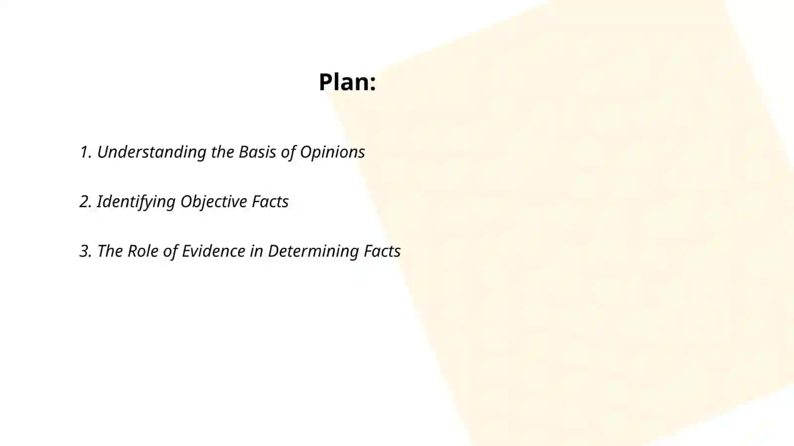Ditinguishing facts from opinion 2