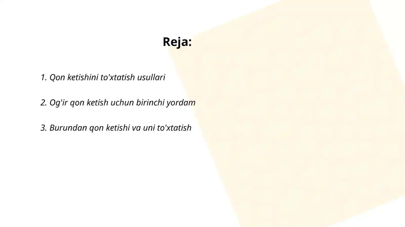 Qon ketishini to'xtatish 2