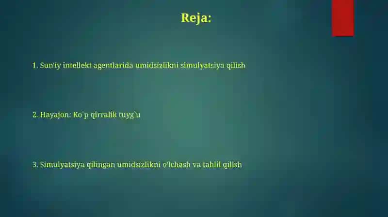 Simulyatsiya Metodologiyalari 2