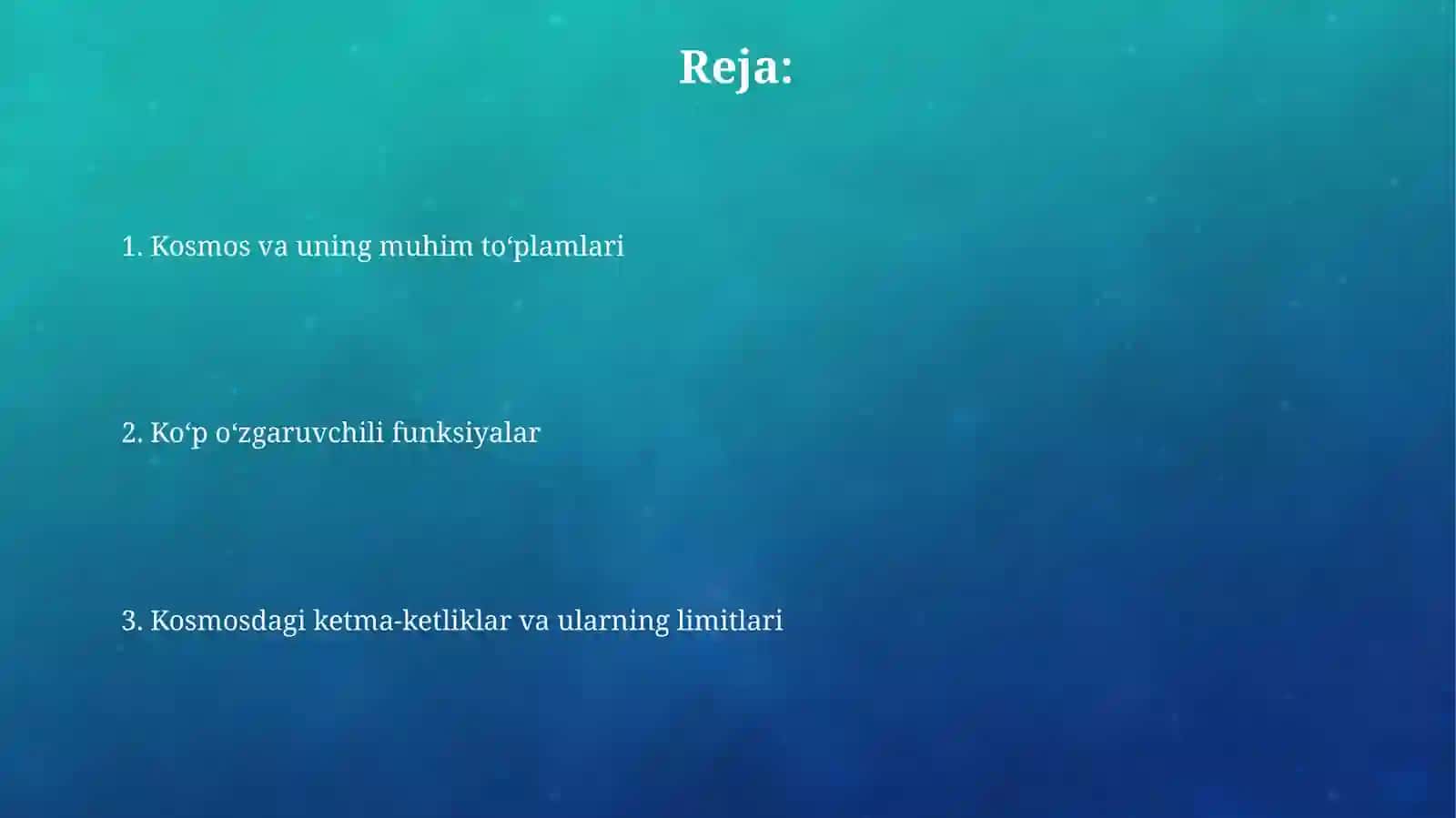 Toʻla differentsiallanuvchanlik 2