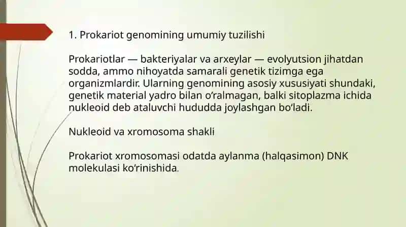 Prokariot genomi strukturasi 2
