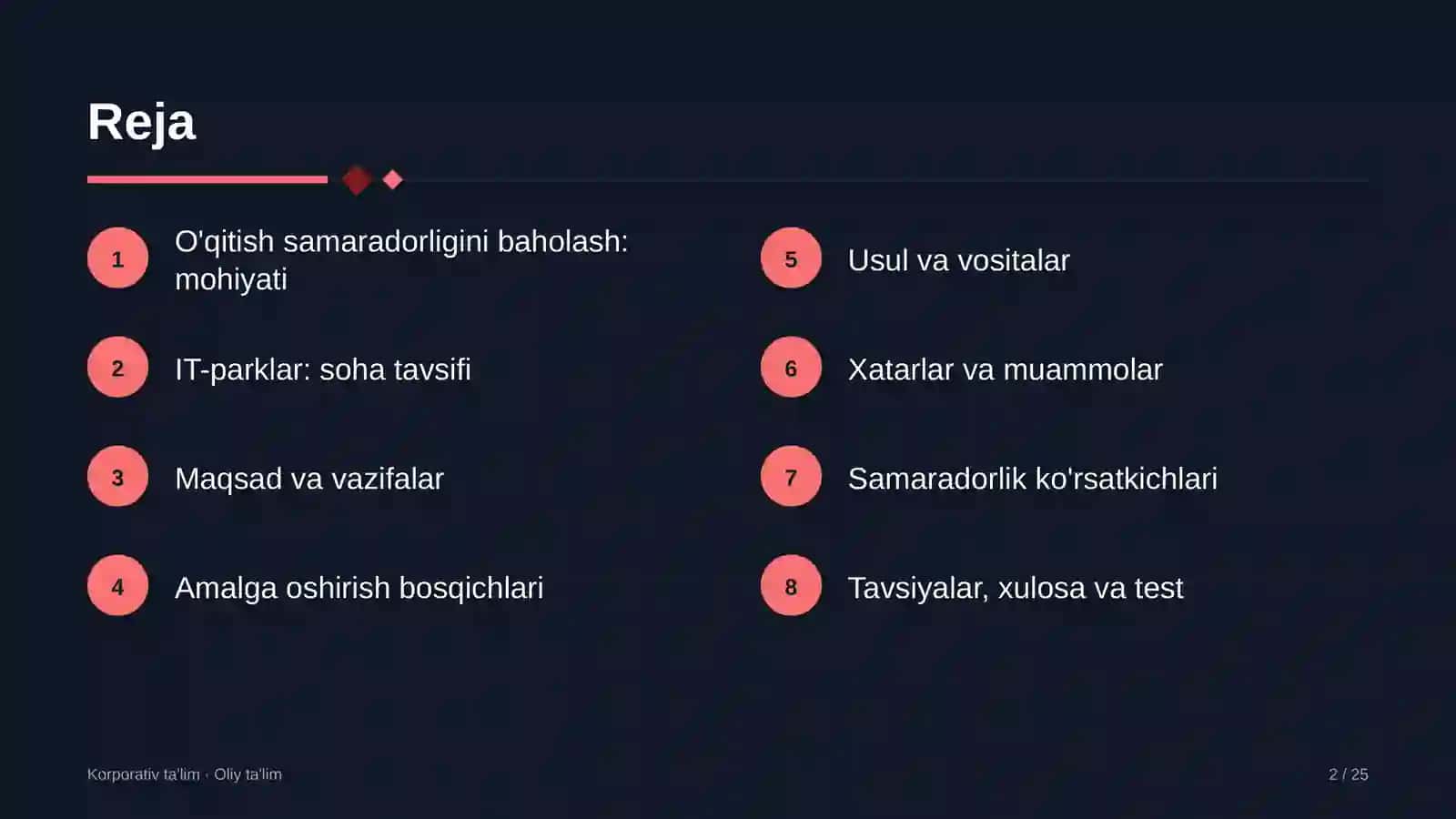 IT-parklarda o'qitish samaradorligini baholash 2