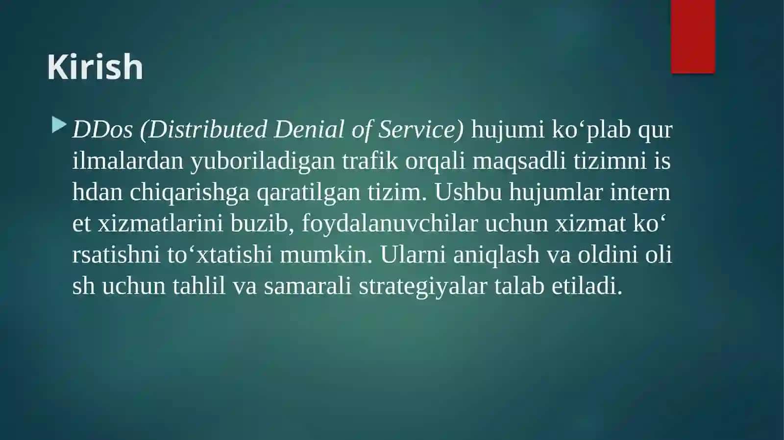 DDos va MITM hujumlari, ularni oldini olish usullari 2