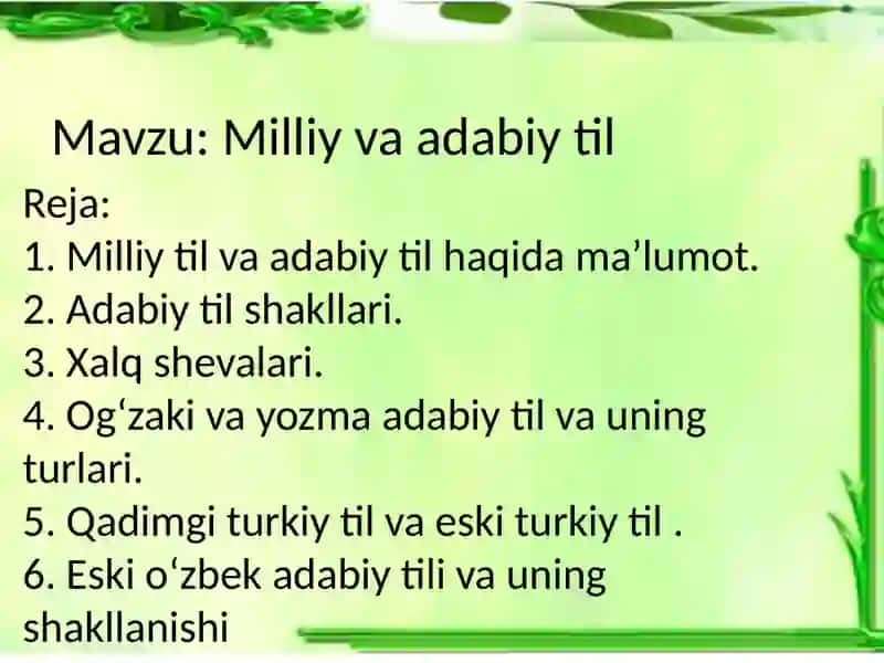 Milliy va adabiy til 2
