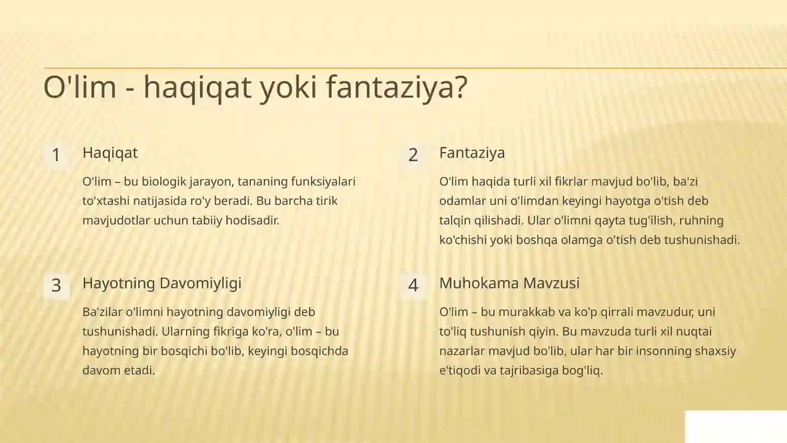 O'lim haqidagi tushunchalar 2