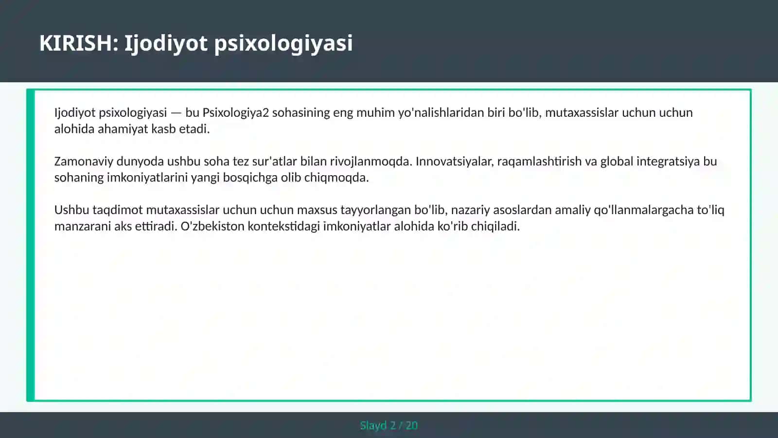 IJODIYOT PSIXOLOGIYASI 2