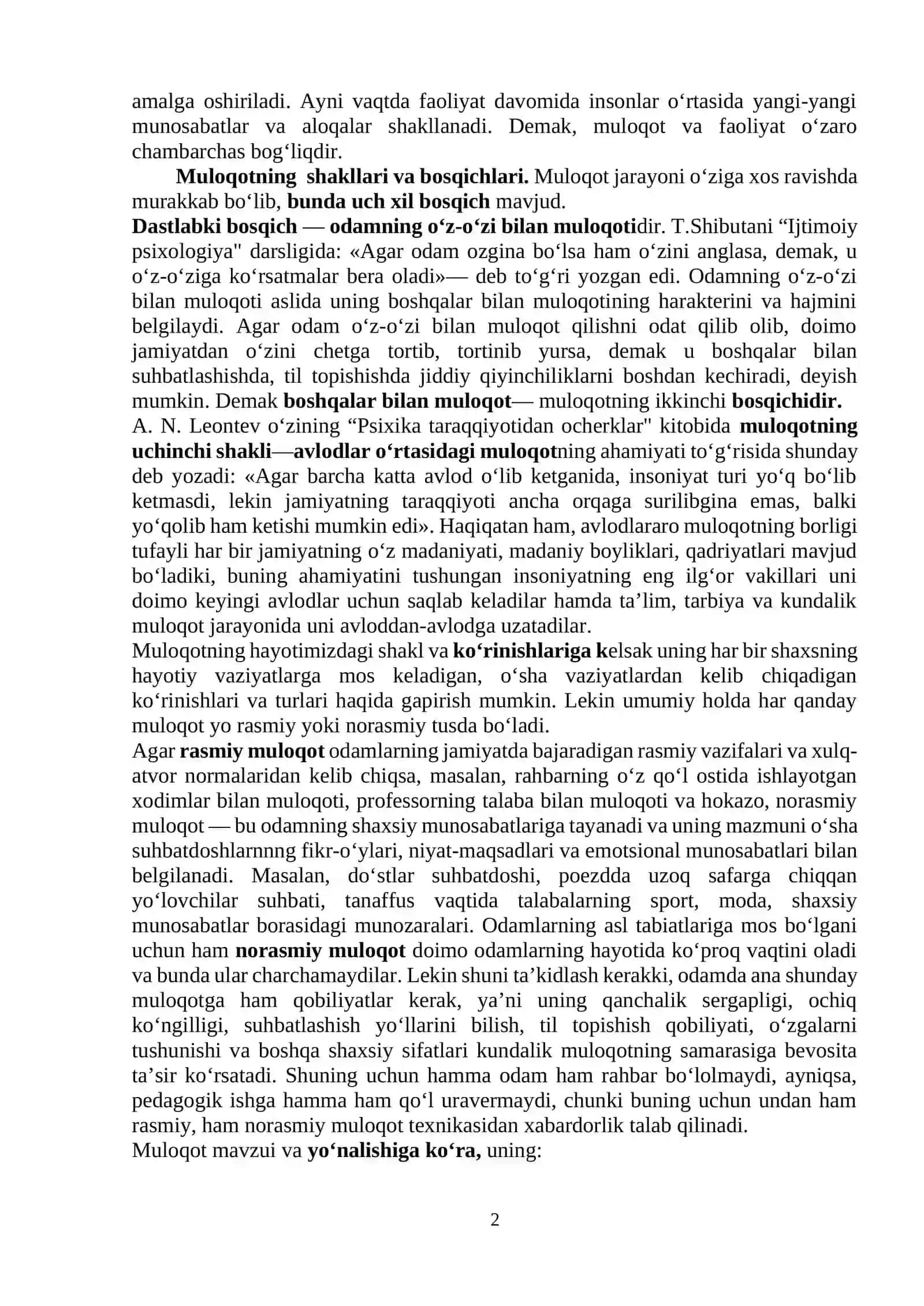 MULOQOT IJTIMOIY-PSIXOLOGIK KATEGORIYA SIFATIDA 2