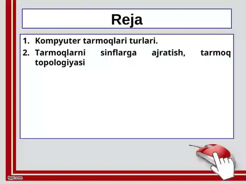 Kompyuter tarmoqlari va ularning turlari. 2