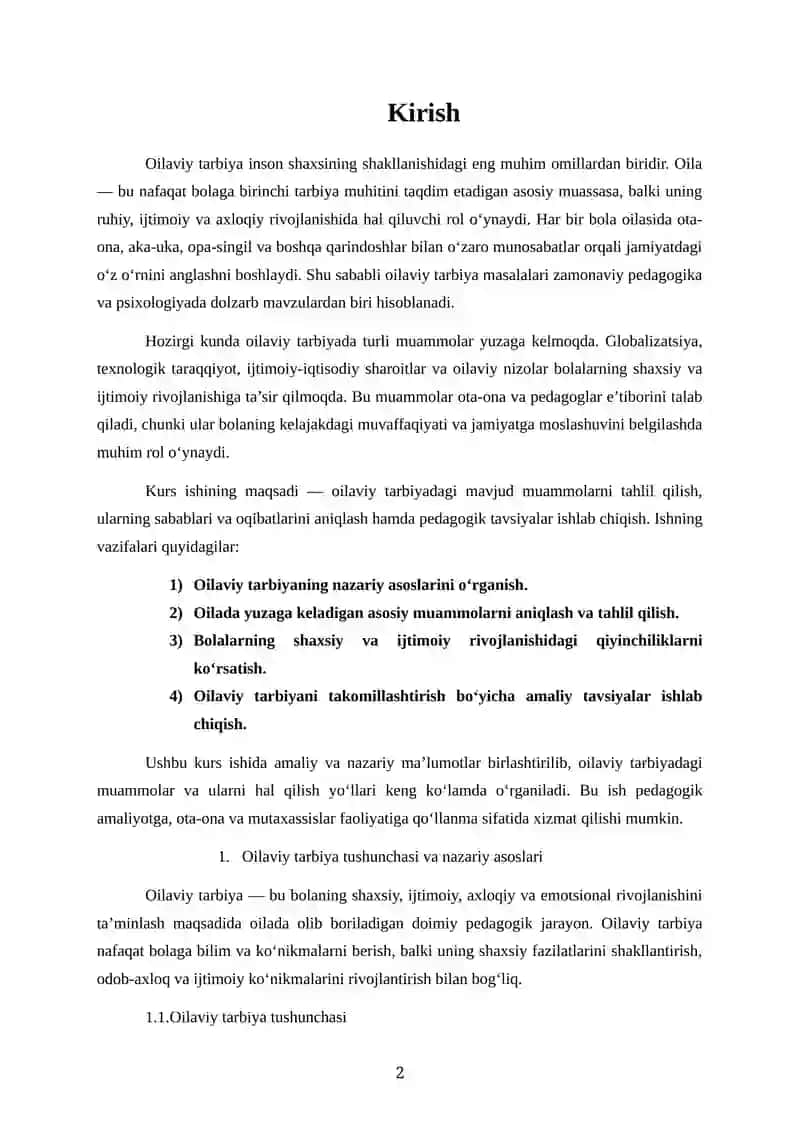 Oilaviy tarbiya muammolari 2