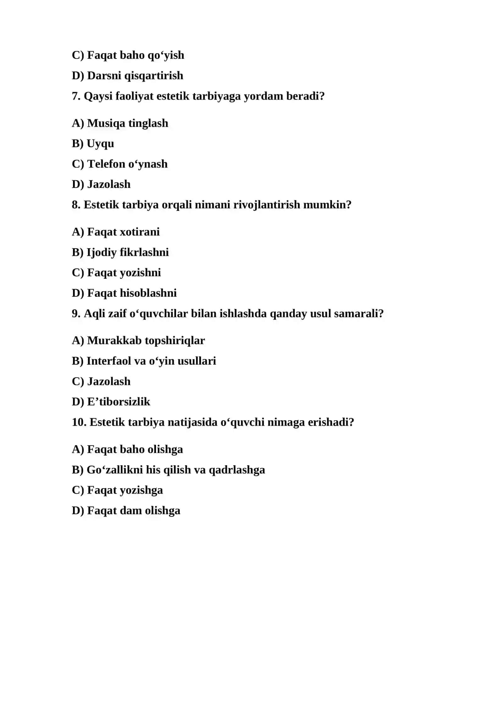 Estetik tarbiya 2