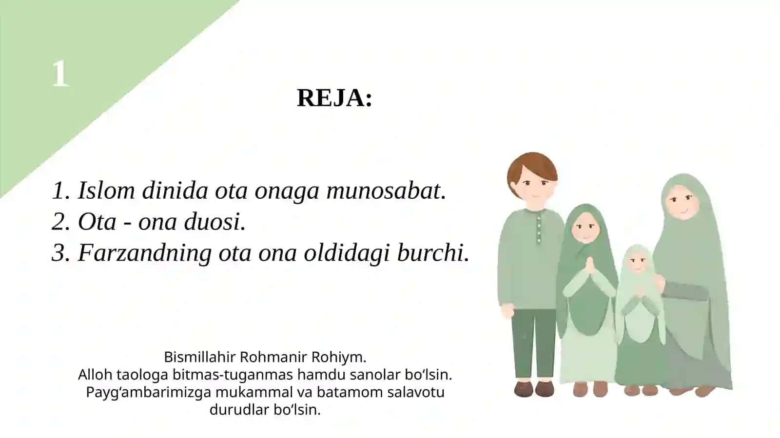 Islom dinida ota - onaga bo’lgan munosabat 2