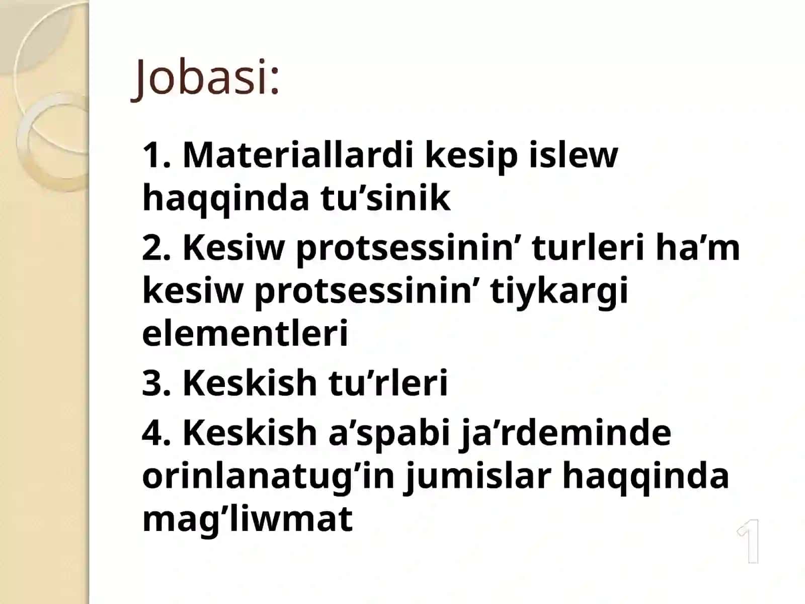 Kesish protsessi’ turlari 2