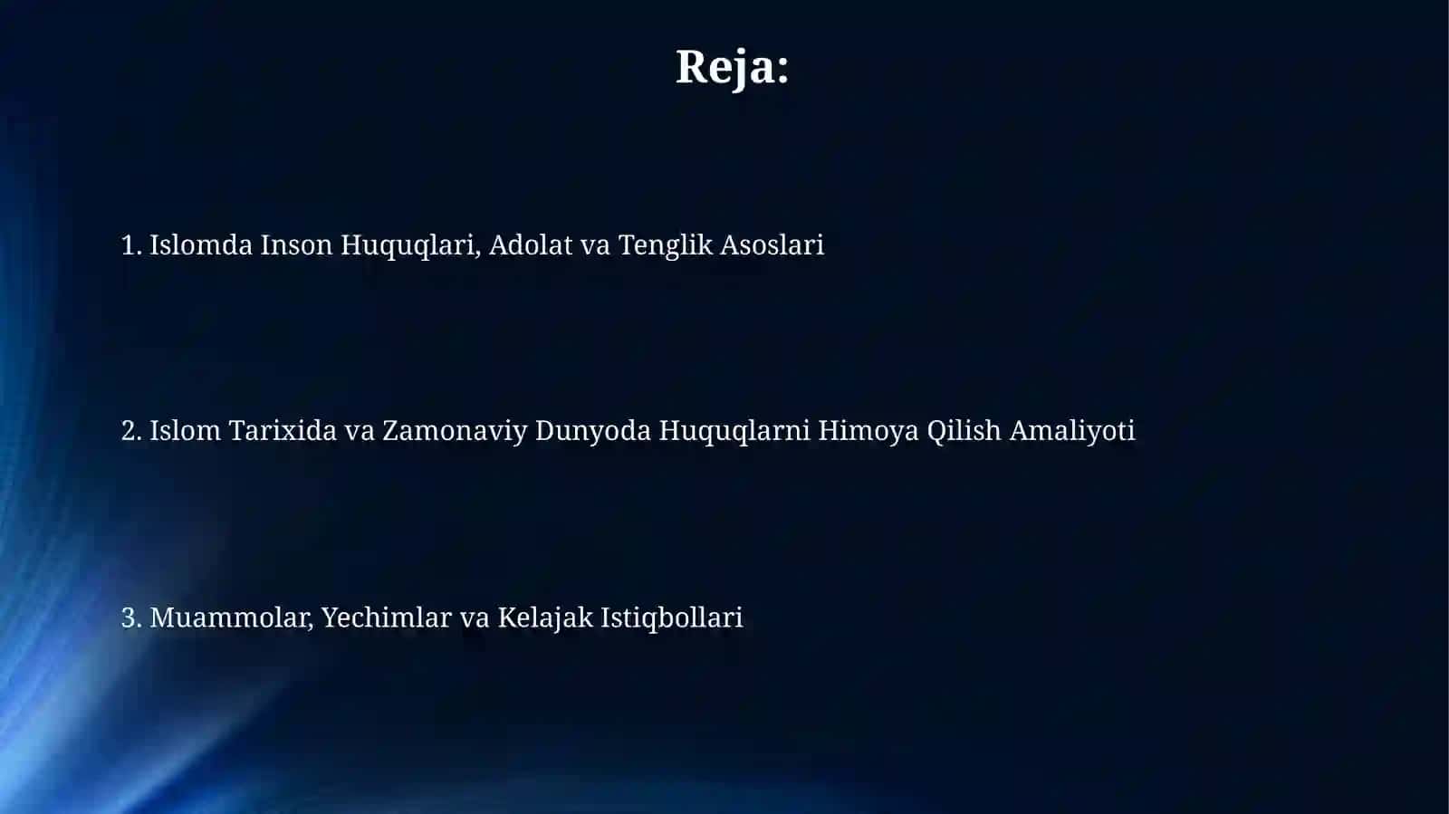 Islomda Inson Huquqlari va Adolat 2