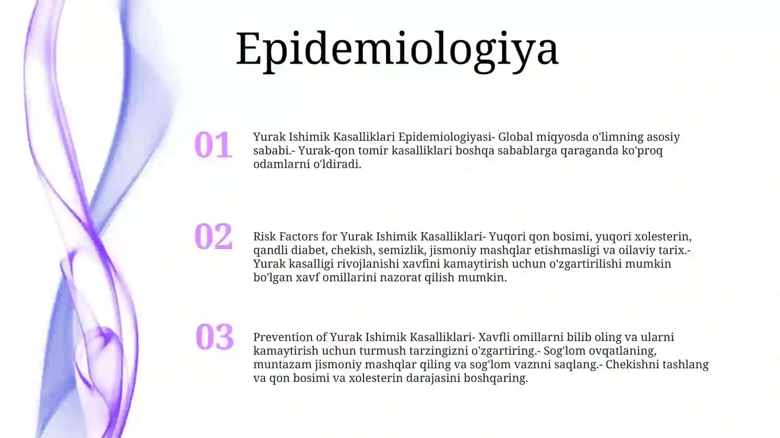 Yurak Ishimik Kasalliklari Epidemiologiyasi 2