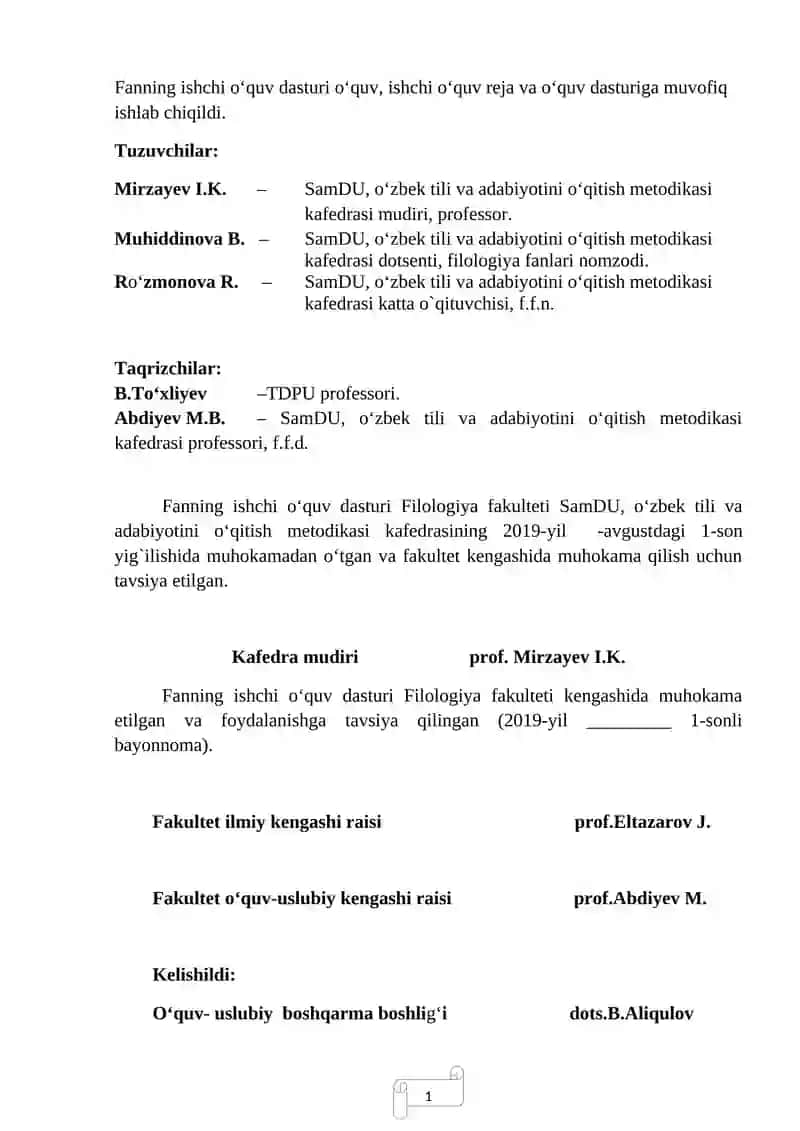 Oʻzbek adabiyotini oʻqitish metodikasi 2