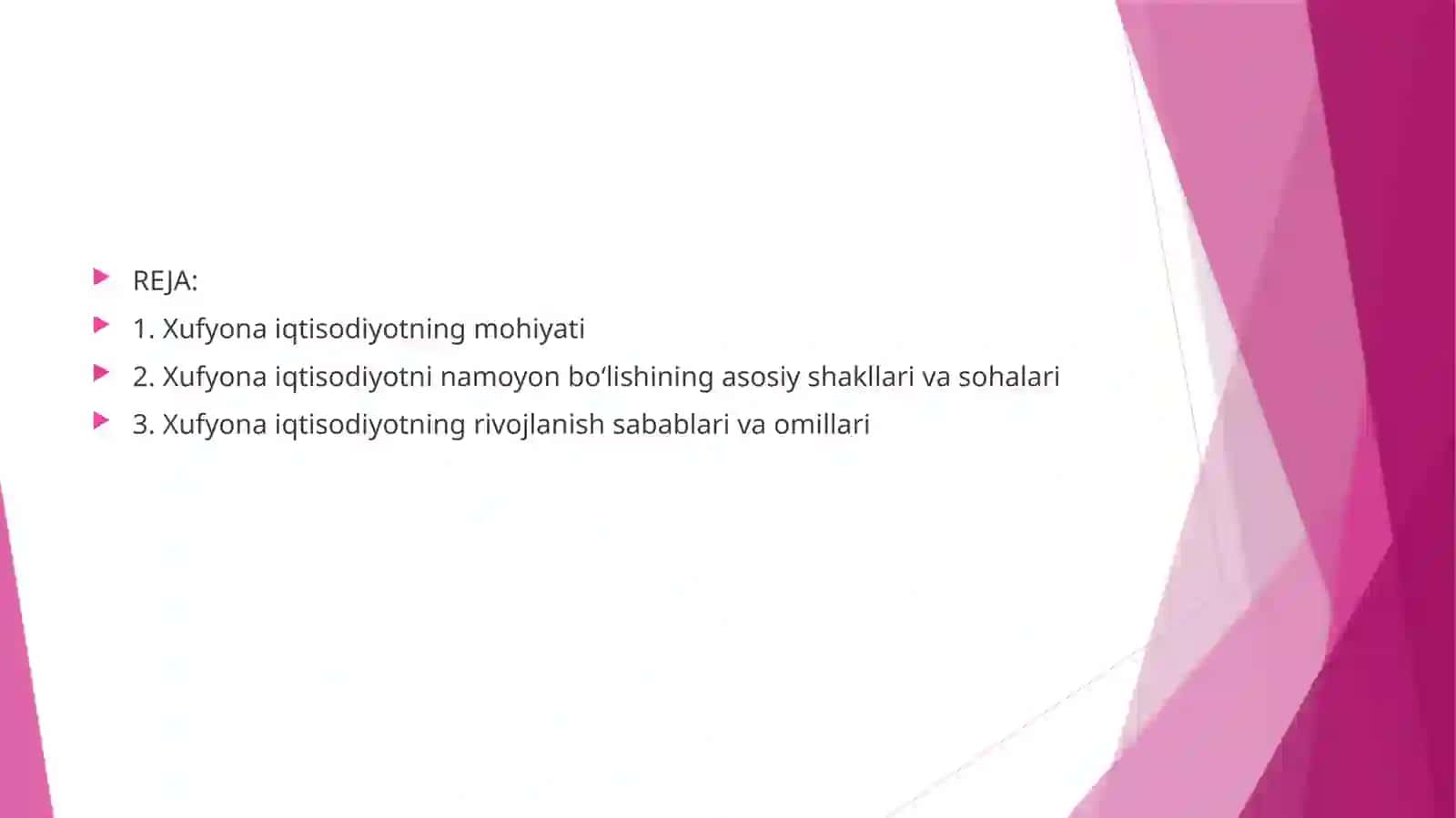 Xufyona iqtisodiyot 2
